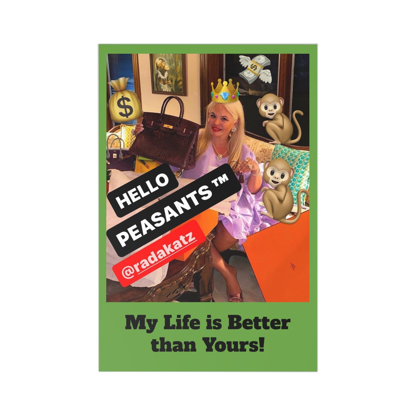 Iconic viral HELLO PEASANTS ™MEME 7 Postcards with envelopes set by @radakatz
