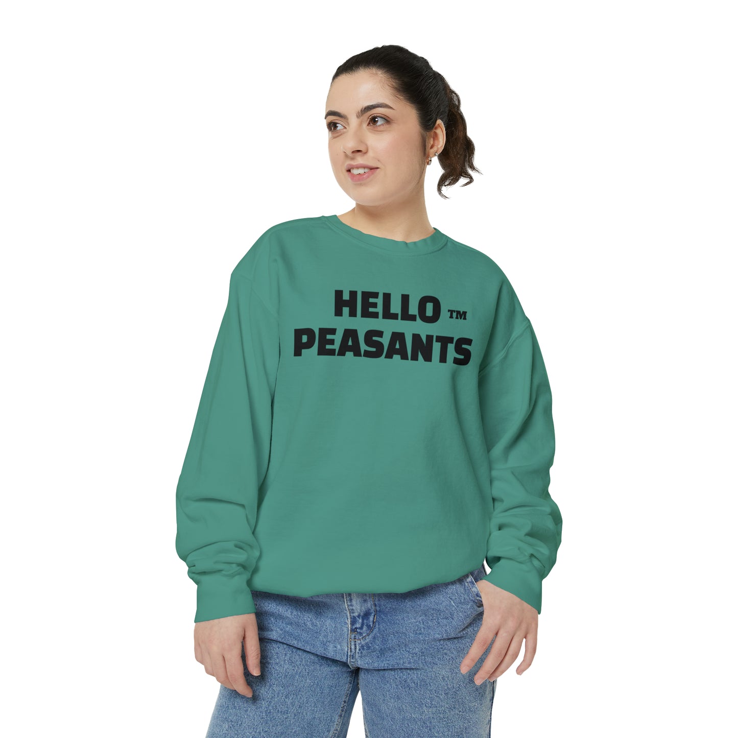 HELLO PEASANTS ™ Garment-Dyed Sweatshirt by @radakatz