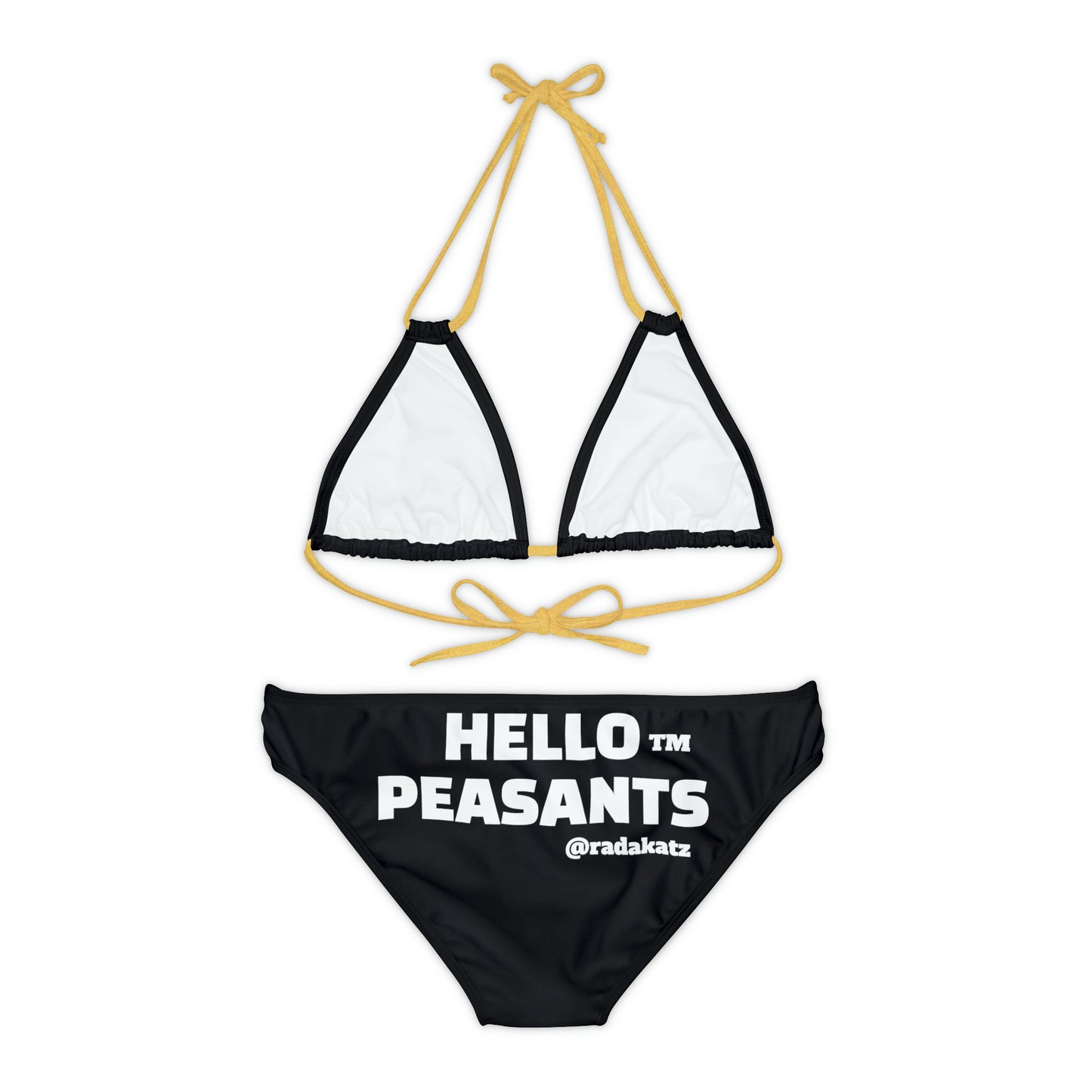 HELLO PEASANTS ™ Best Pussy Strappy Designer Bikini Set by @radakatz