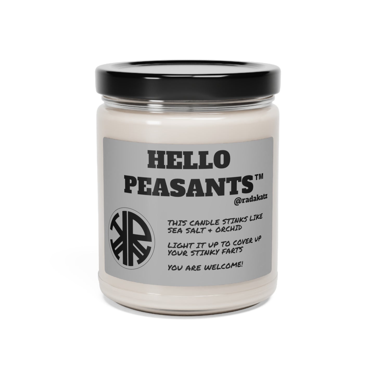 HELLO PEASANTS ™ Stinky Sea Salt & Orchid Soy Candle, 9oz by @radakatz