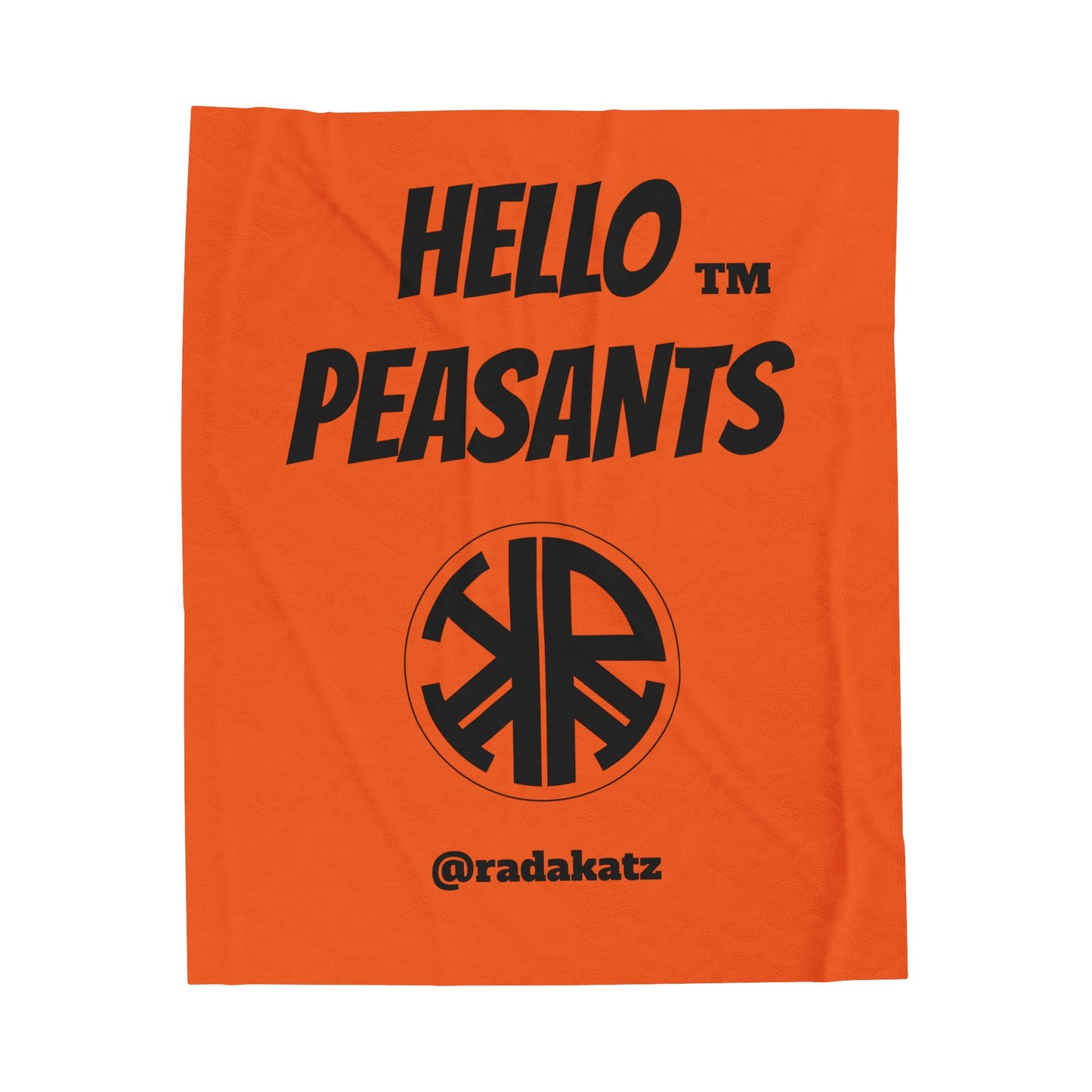 HELLO PEASANTS ™ Plush Designer Blanket by @radakatz