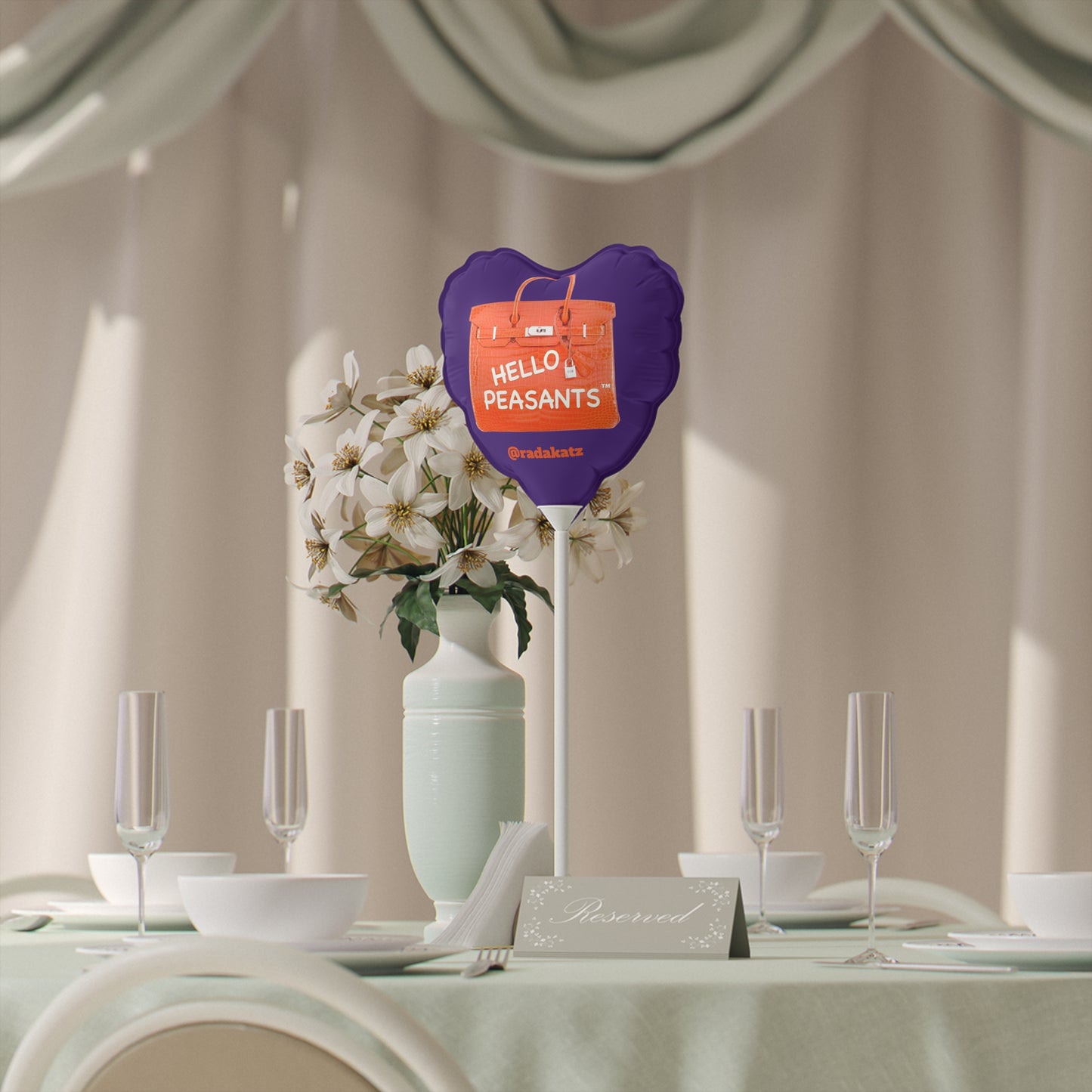 Small 6" HELLO PEASANTS ™ Heart-shaped Balloon