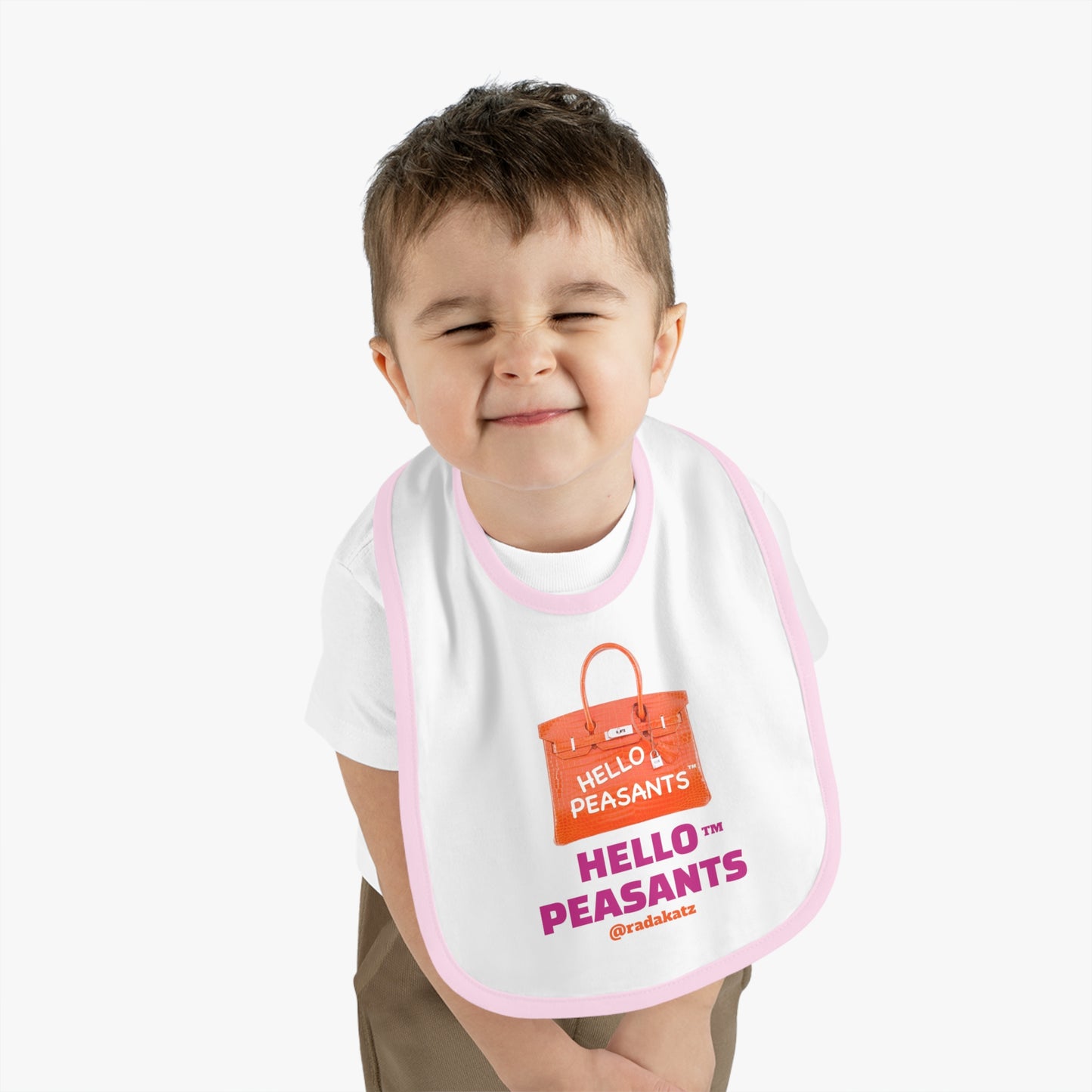 HELLO PEASANTS ™ Royal Baby Contrast Trim Jersey Bib by @radakatz