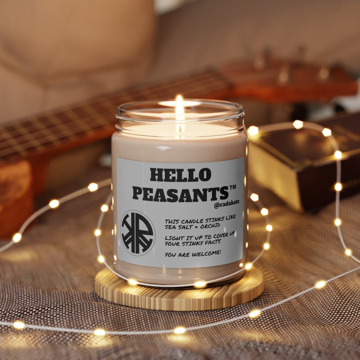 HELLO PEASANTS ™ Stinky Sea Salt & Orchid Soy Candle, 9oz by @radakatz