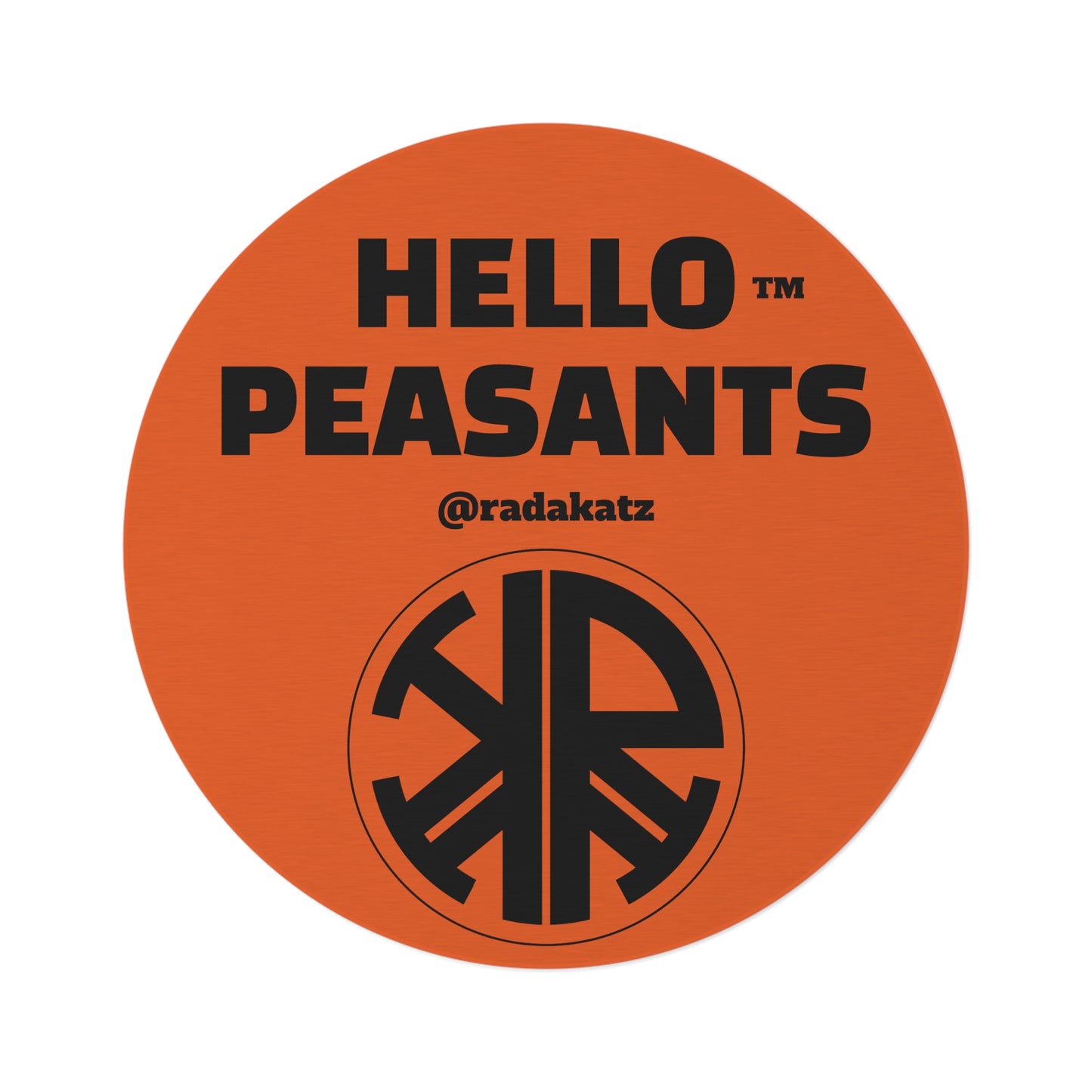 HELLO PEASANTS ™ Designer Round Area Rug by @radakatz