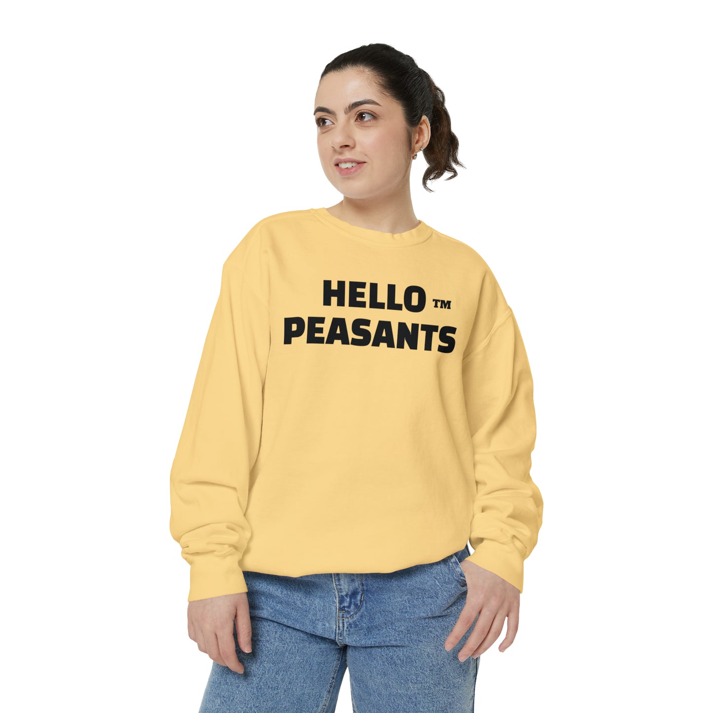 HELLO PEASANTS ™ Garment-Dyed Sweatshirt by @radakatz