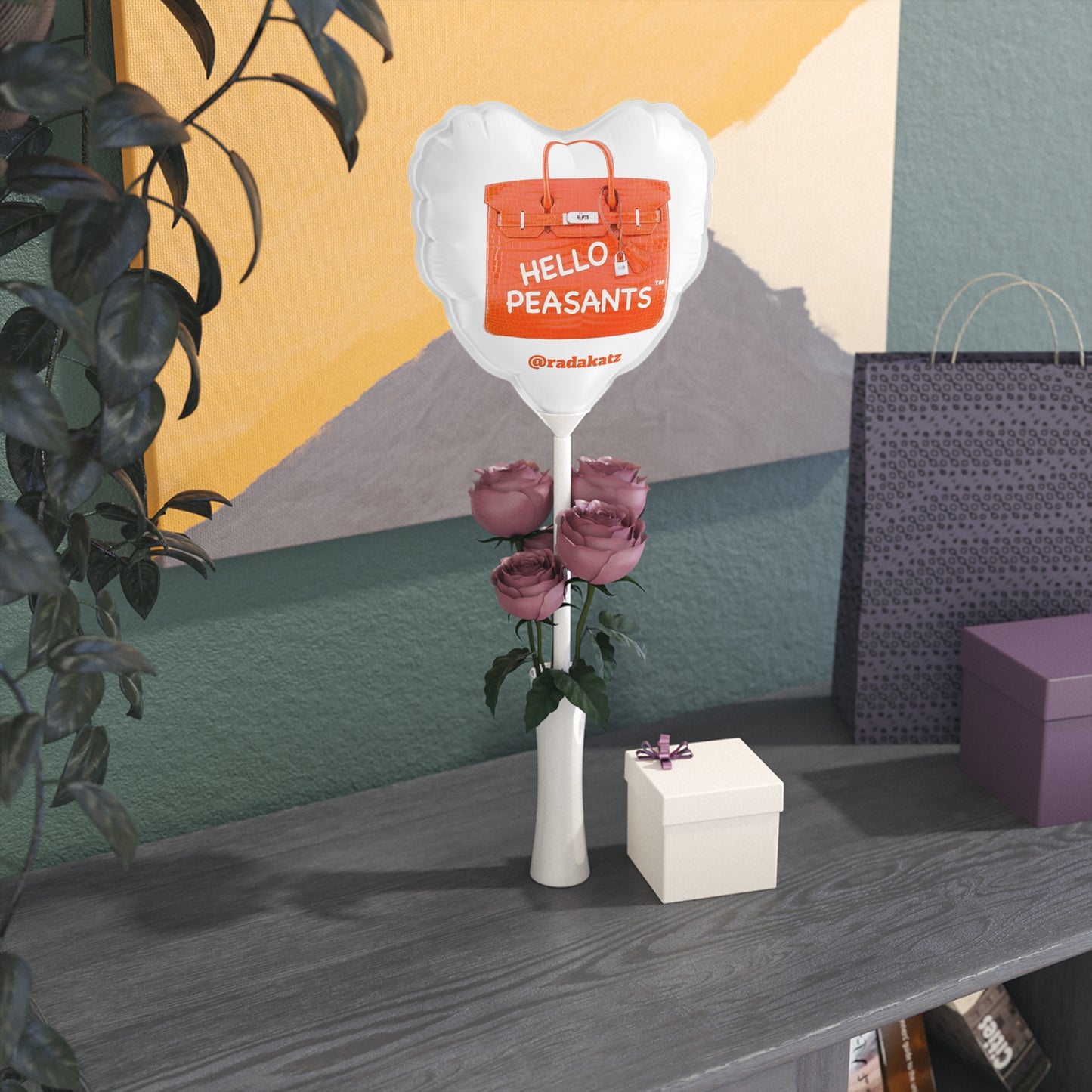 Small 6" HELLO PEASANTS ™ Heart-shaped Balloon
