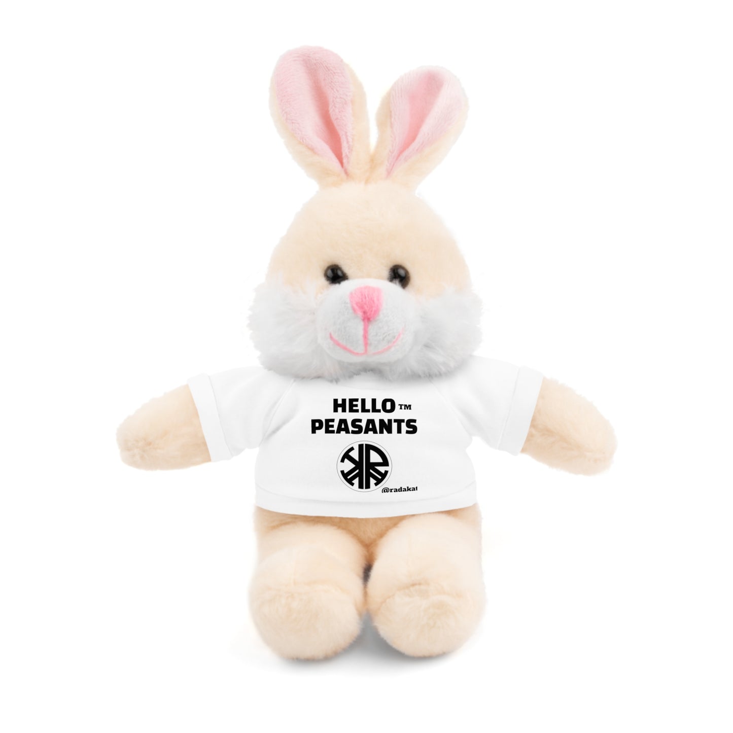 HELLO PEASANTS ™ Stuffed Animals with Rada Katz Logo Designer T-shirt by @radakatz
