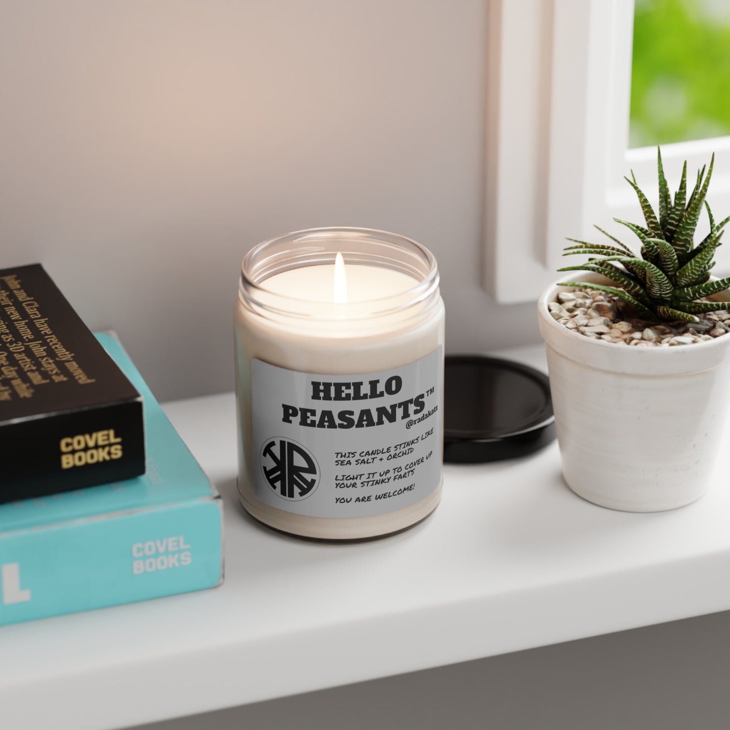 HELLO PEASANTS ™ Stinky Sea Salt & Orchid Soy Candle, 9oz by @radakatz