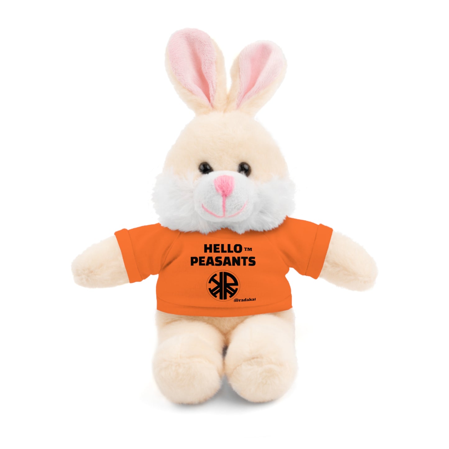 HELLO PEASANTS ™ Stuffed Animals with Rada Katz Logo Designer T-shirt by @radakatz