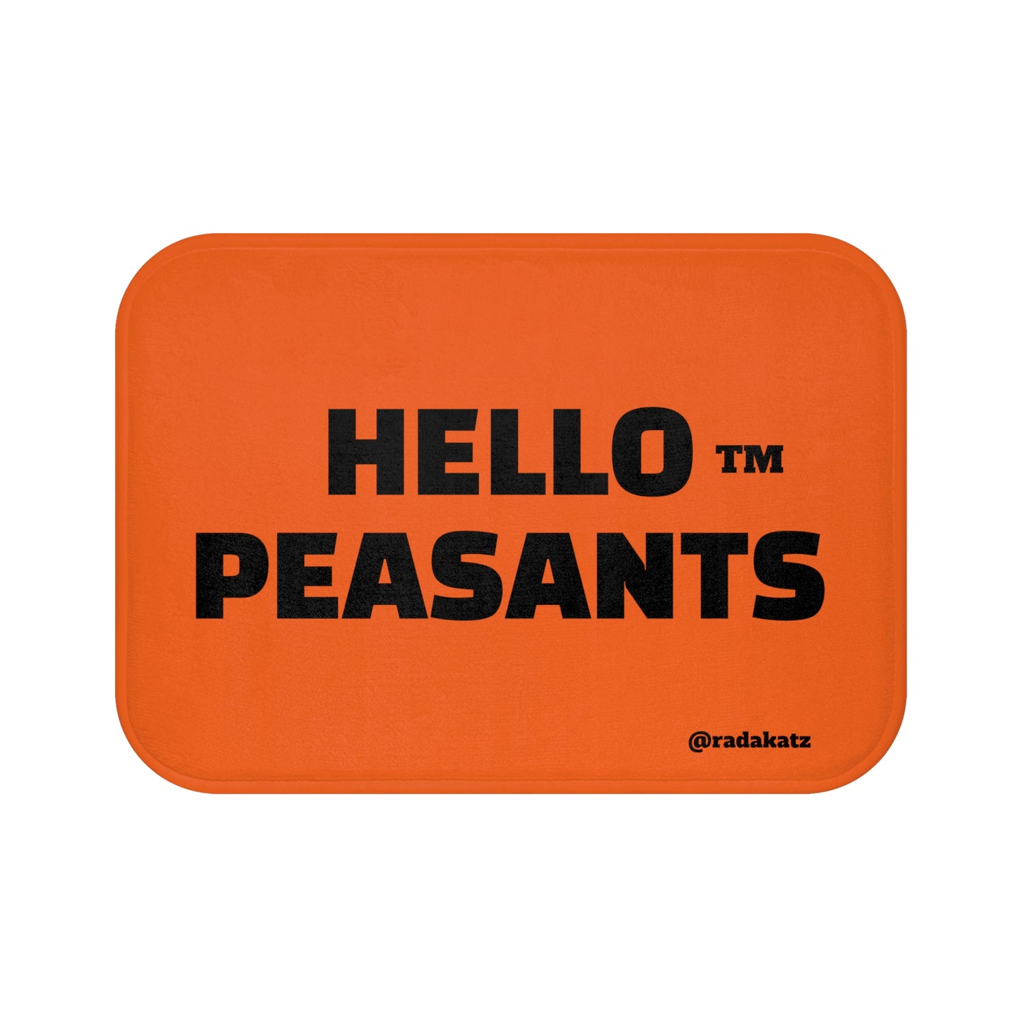 HELLO PEASANTS ™ Designer Bath Mat by @radakatz