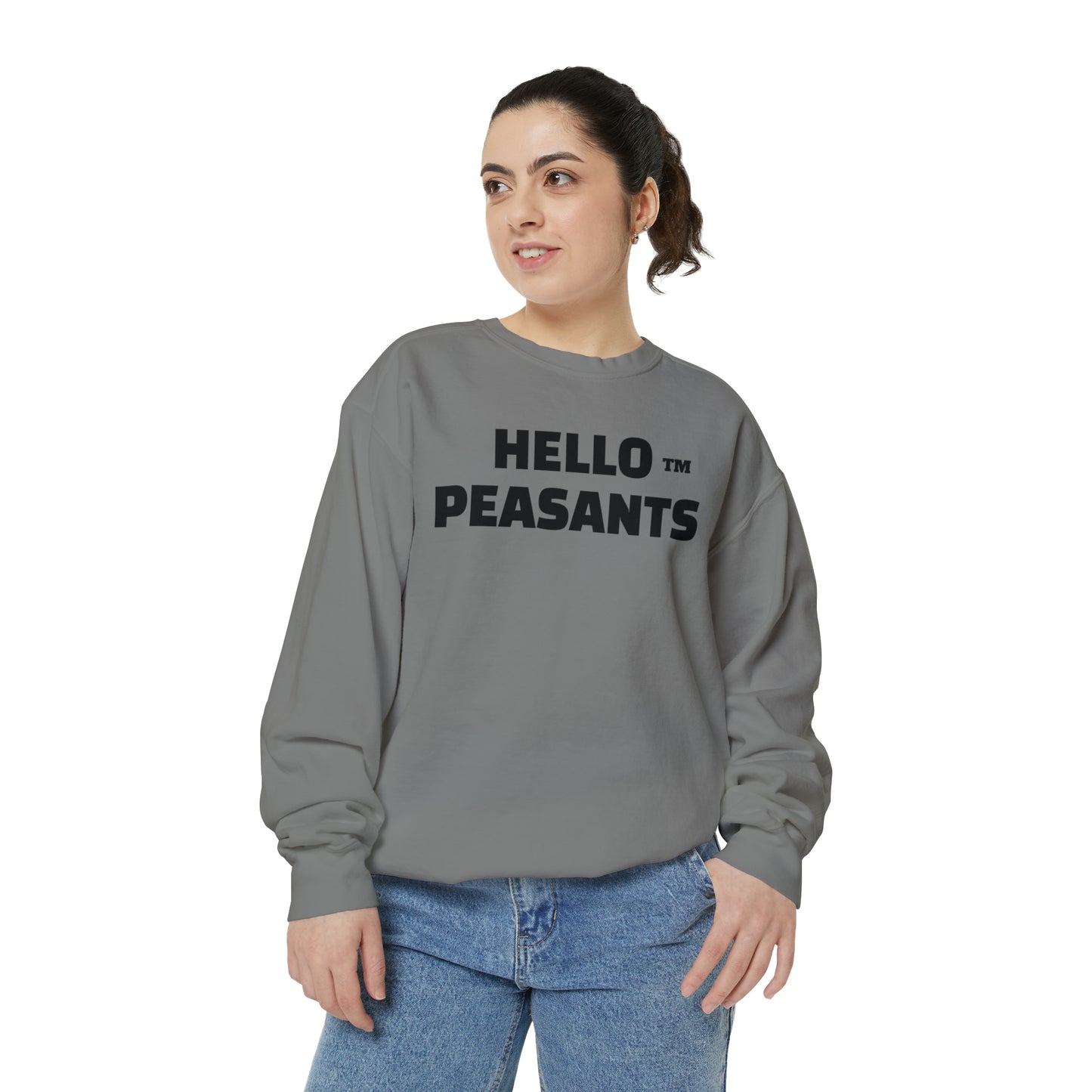 HELLO PEASANTS ™ Garment-Dyed Sweatshirt by @radakatz