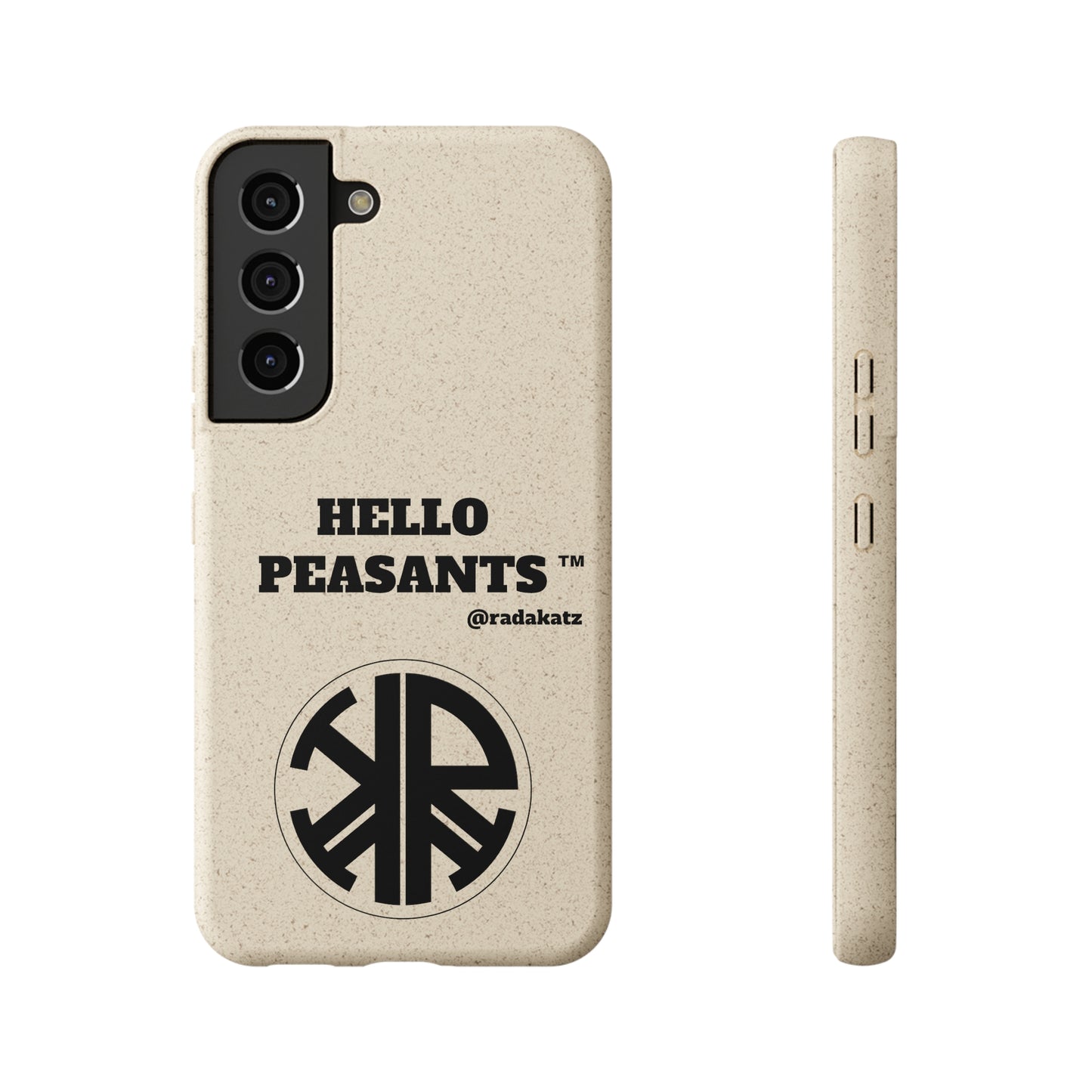 Eco-friendly Biodegradable HELLO PEASANTS ™ Phone Cases by @radakatz