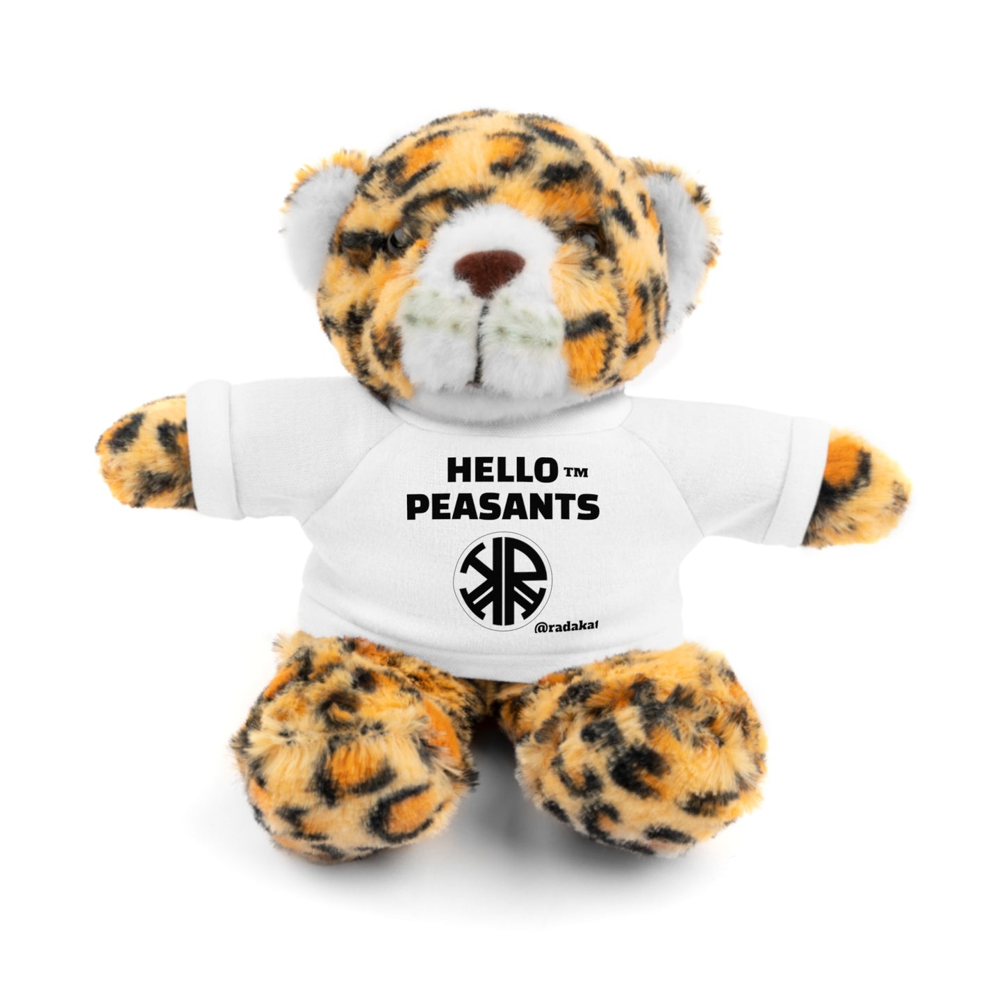 HELLO PEASANTS ™ Stuffed Animals with Rada Katz Logo Designer T-shirt by @radakatz