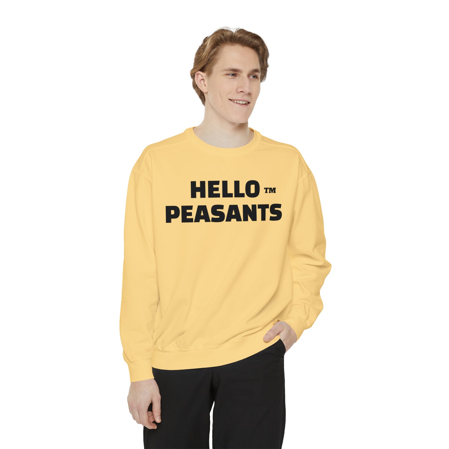 HELLO PEASANTS ™ Garment-Dyed Sweatshirt by @radakatz