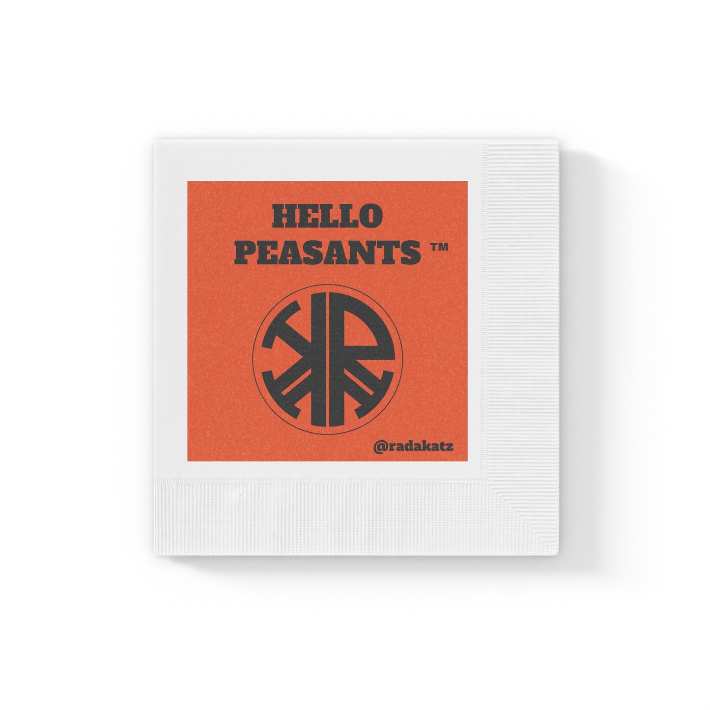 HELLO PEASANTS ™ Logo Napkins by @radakatz