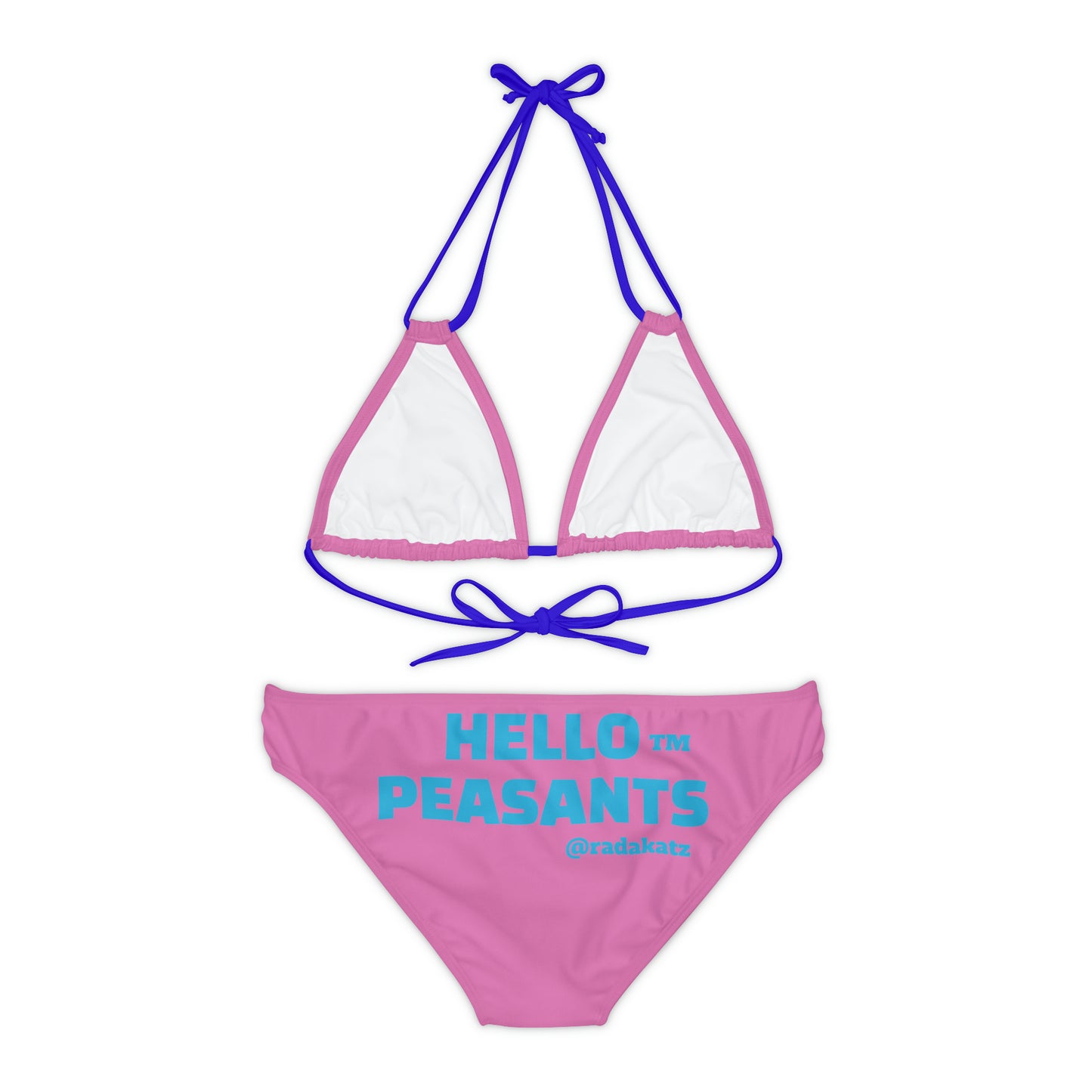 HELLO PEASANTS ™ Diamond Queen Strappy Designer Bikini Set by @radakatz