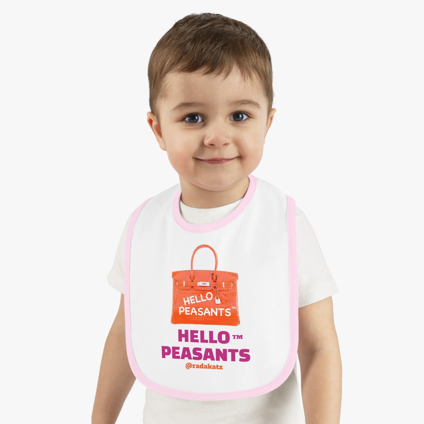 HELLO PEASANTS ™ Royal Baby Contrast Trim Jersey Bib by @radakatz