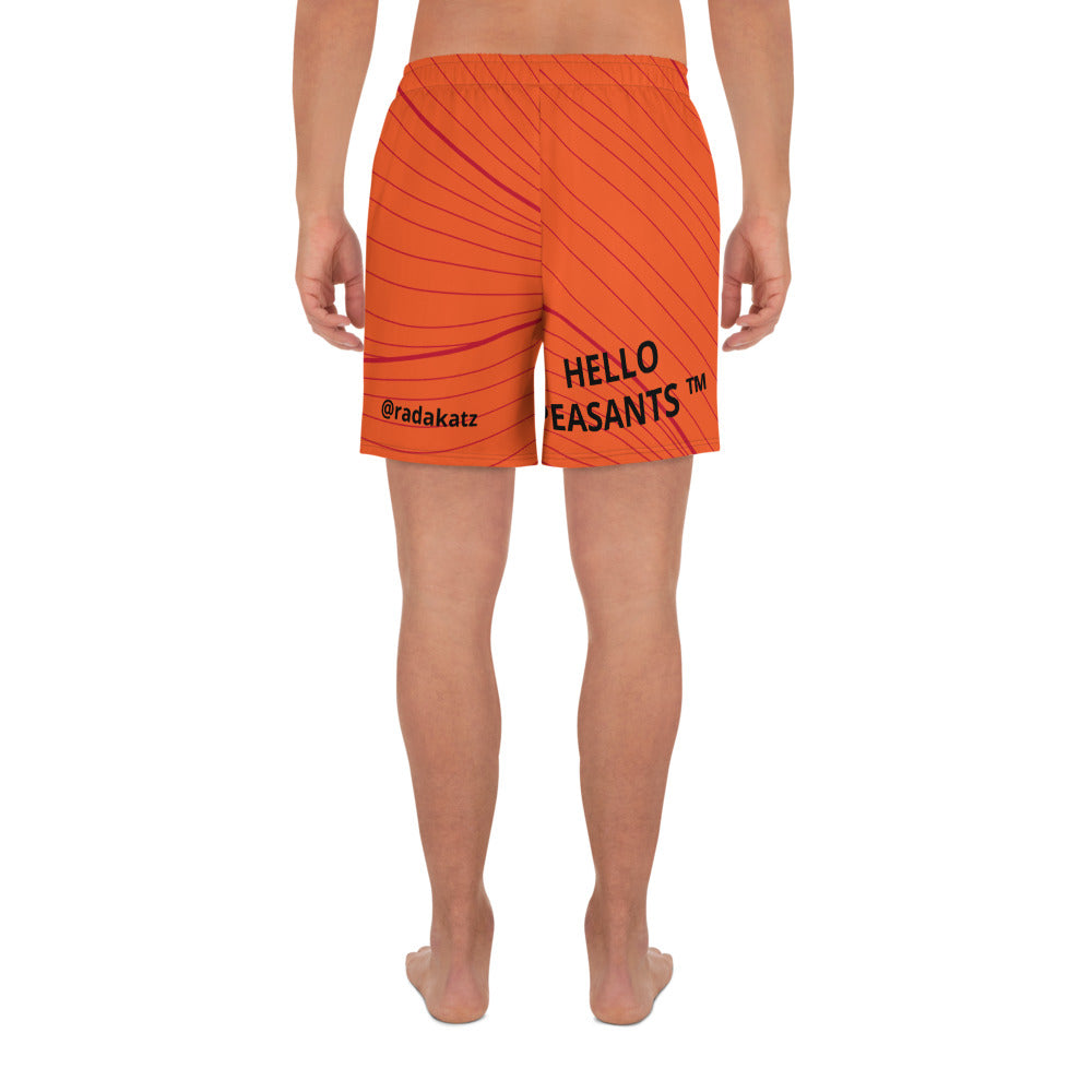 "Orange You Glad" @radakatz designed these Men's HELLO PEASANTS ™ Shorts