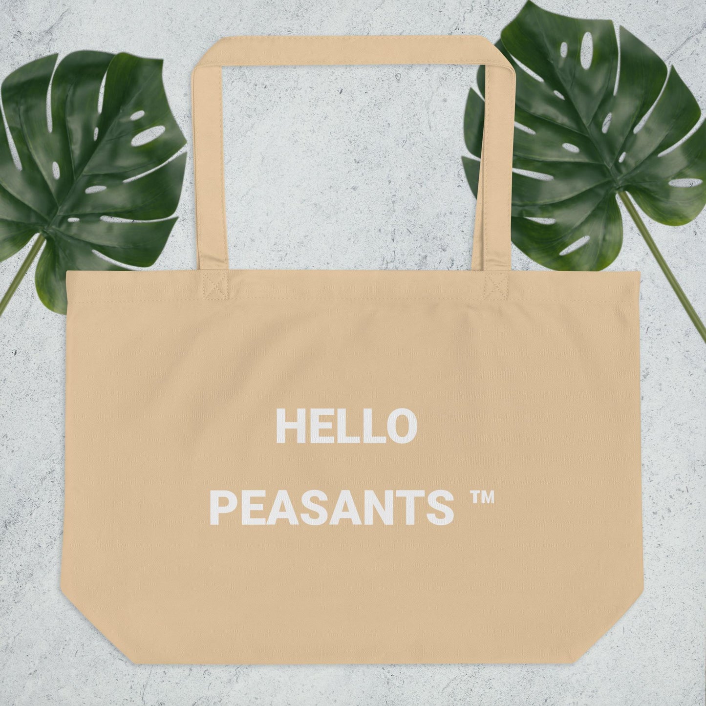 Large HELLO PEASANTS ™ 100% organic cotton tote bag by @radakatz
