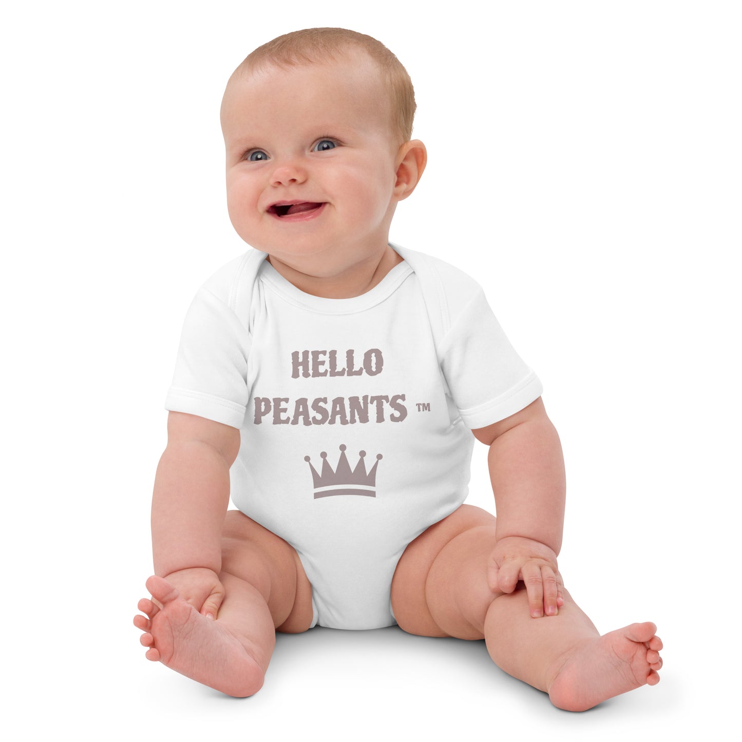 Royal Baby! HELLO PEASANTS ™ Organic cotton baby bodysuit by @radakatz