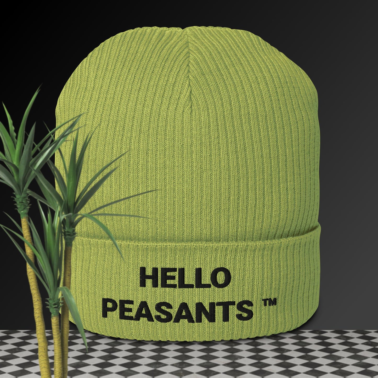 Organic cotton HELLO PEASANTS ™ ribbed beanie by @radakatz