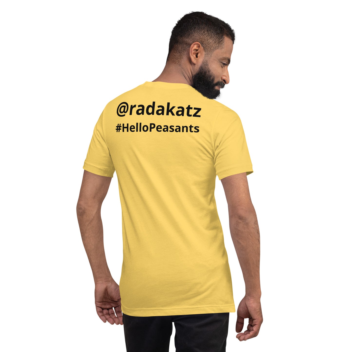 HelloPeasants ™ Unisex 100% cotton t-shirt designed by Your Queen @radakatz