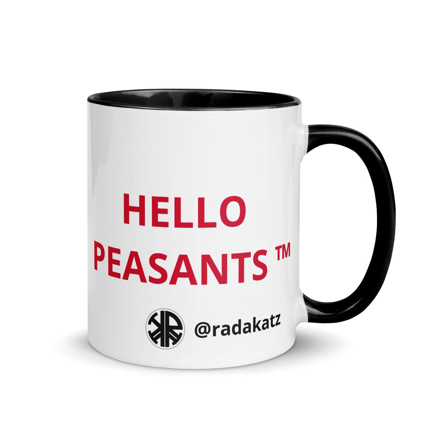 HELLO PEASANTS ™ Designer Mug by @radakatz
