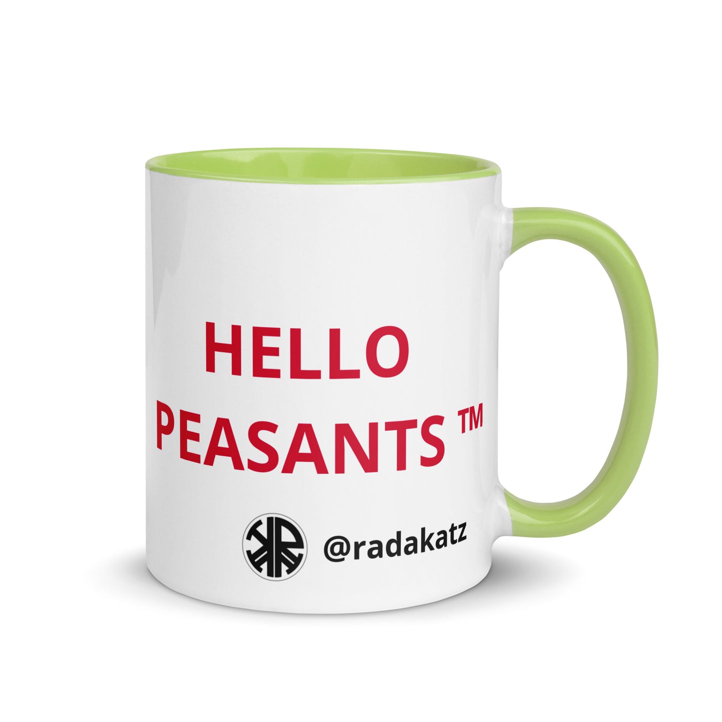 HELLO PEASANTS ™ Designer Mug by @radakatz