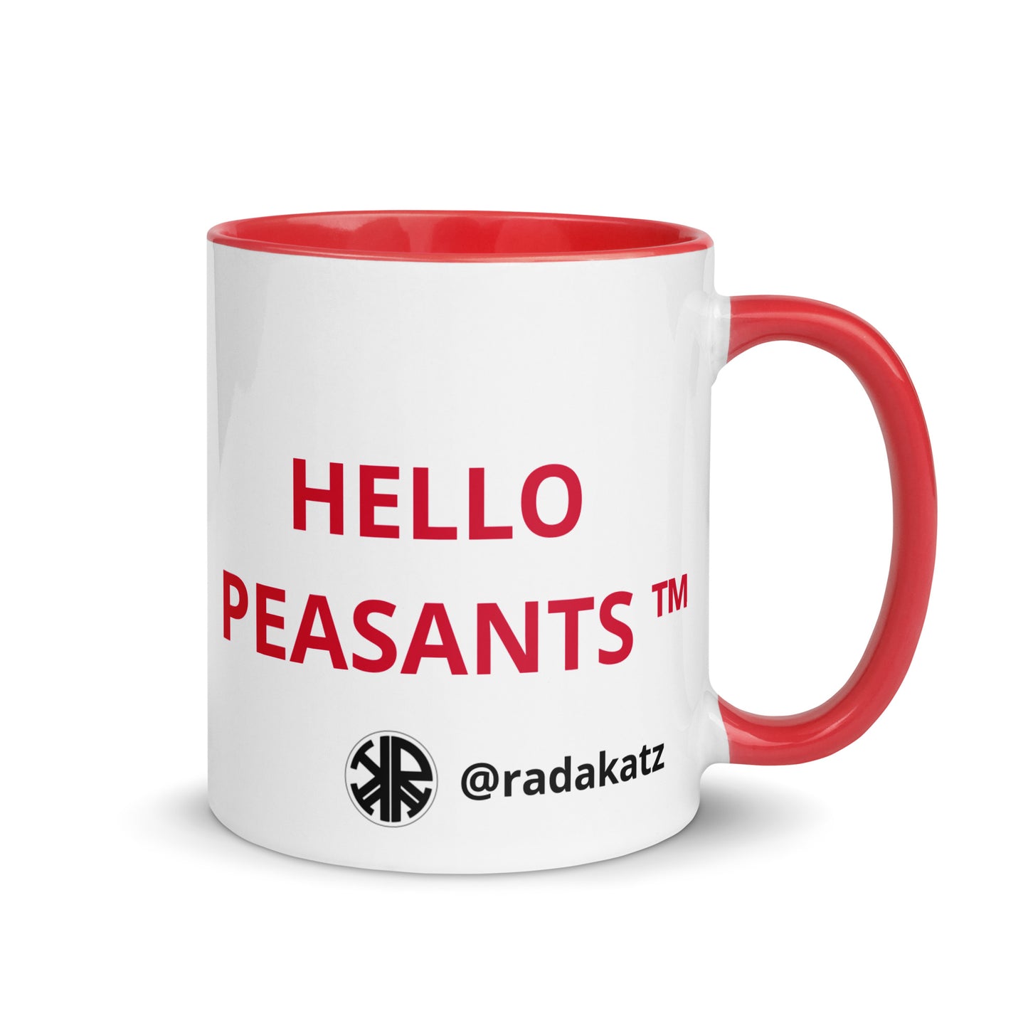 HELLO PEASANTS ™ Designer Mug by @radakatz