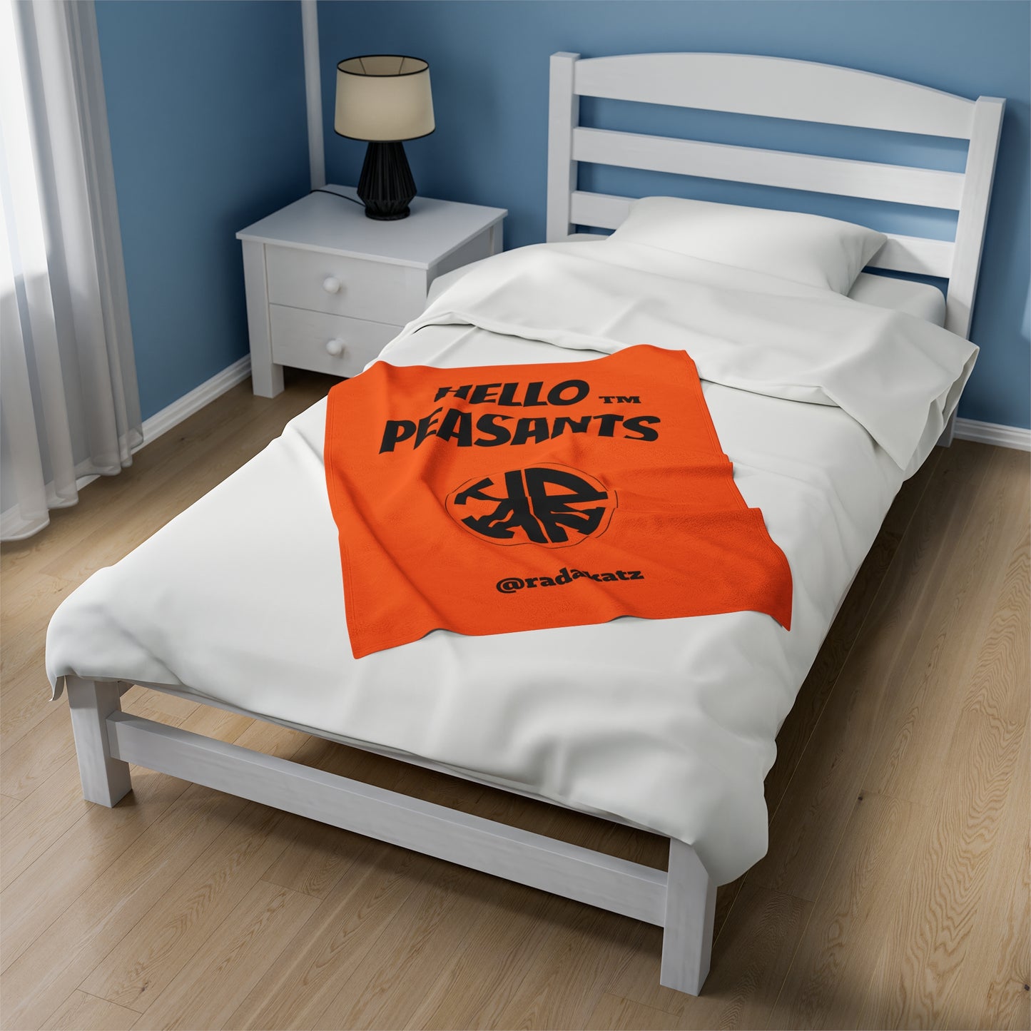 HELLO PEASANTS ™ Plush Designer Blanket by @radakatz