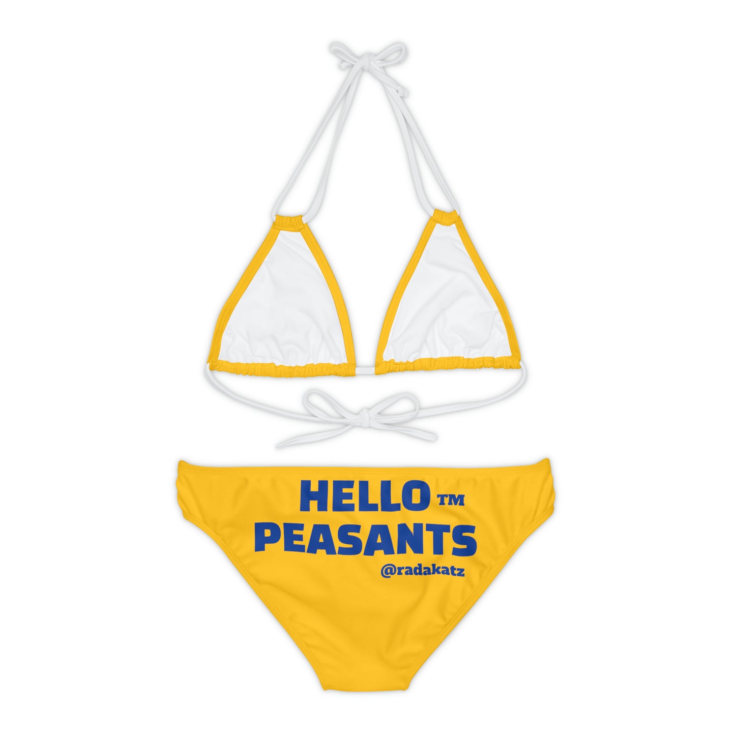 HELLO PEASANTS ™ My Pussy is Better! Strappy Designer Bikini Set by @radakatz