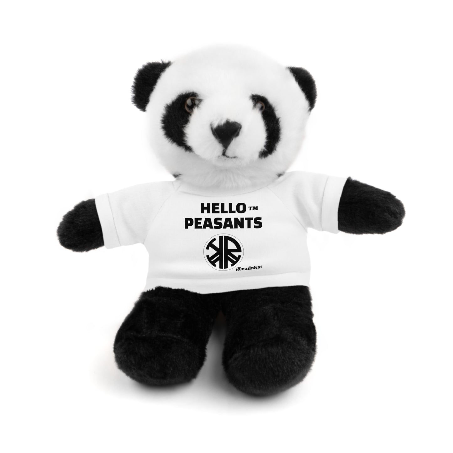 HELLO PEASANTS ™ Stuffed Animals with Rada Katz Logo Designer T-shirt by @radakatz