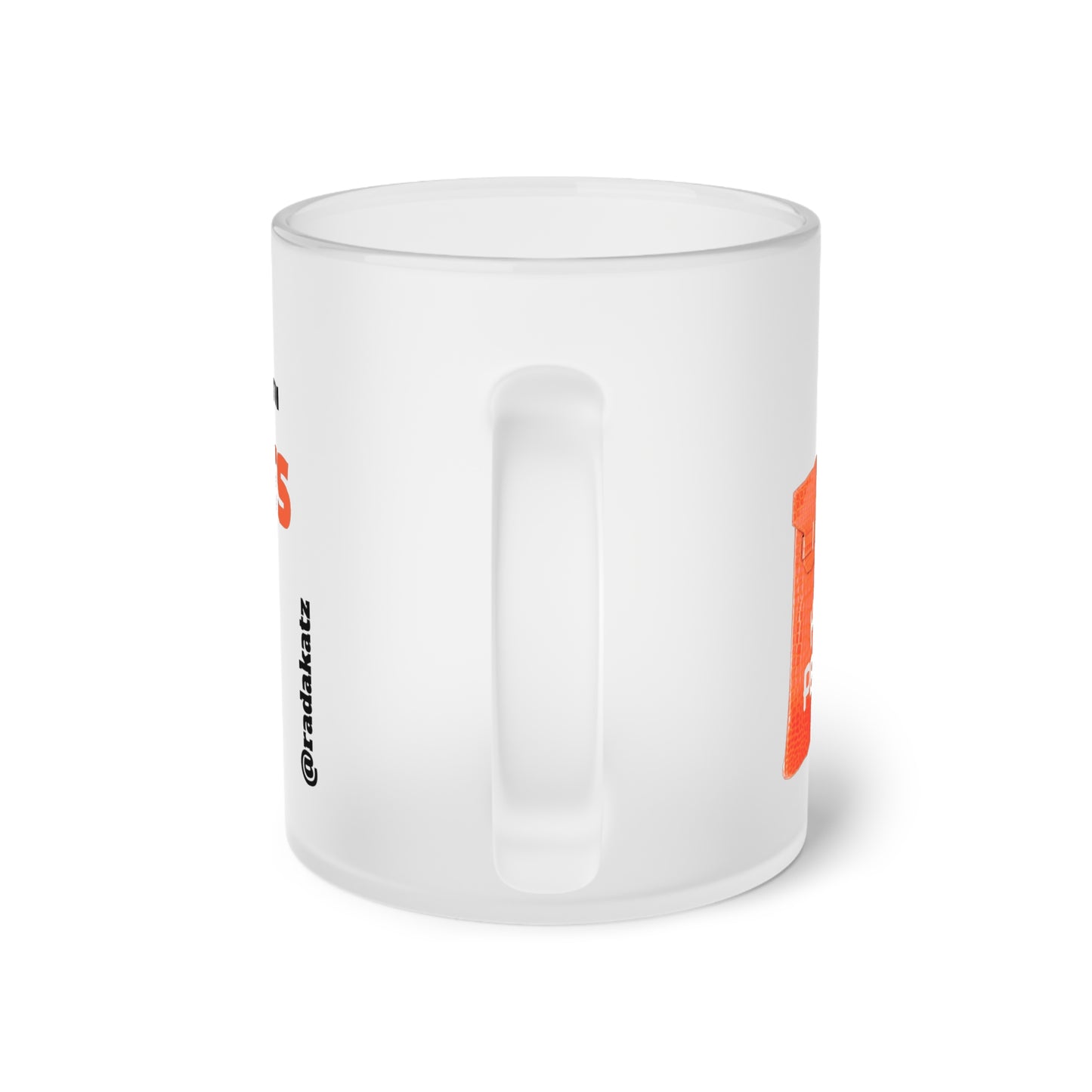 Designer HELLO PEASANTS ™Frosted Glass Mug by @radakatz