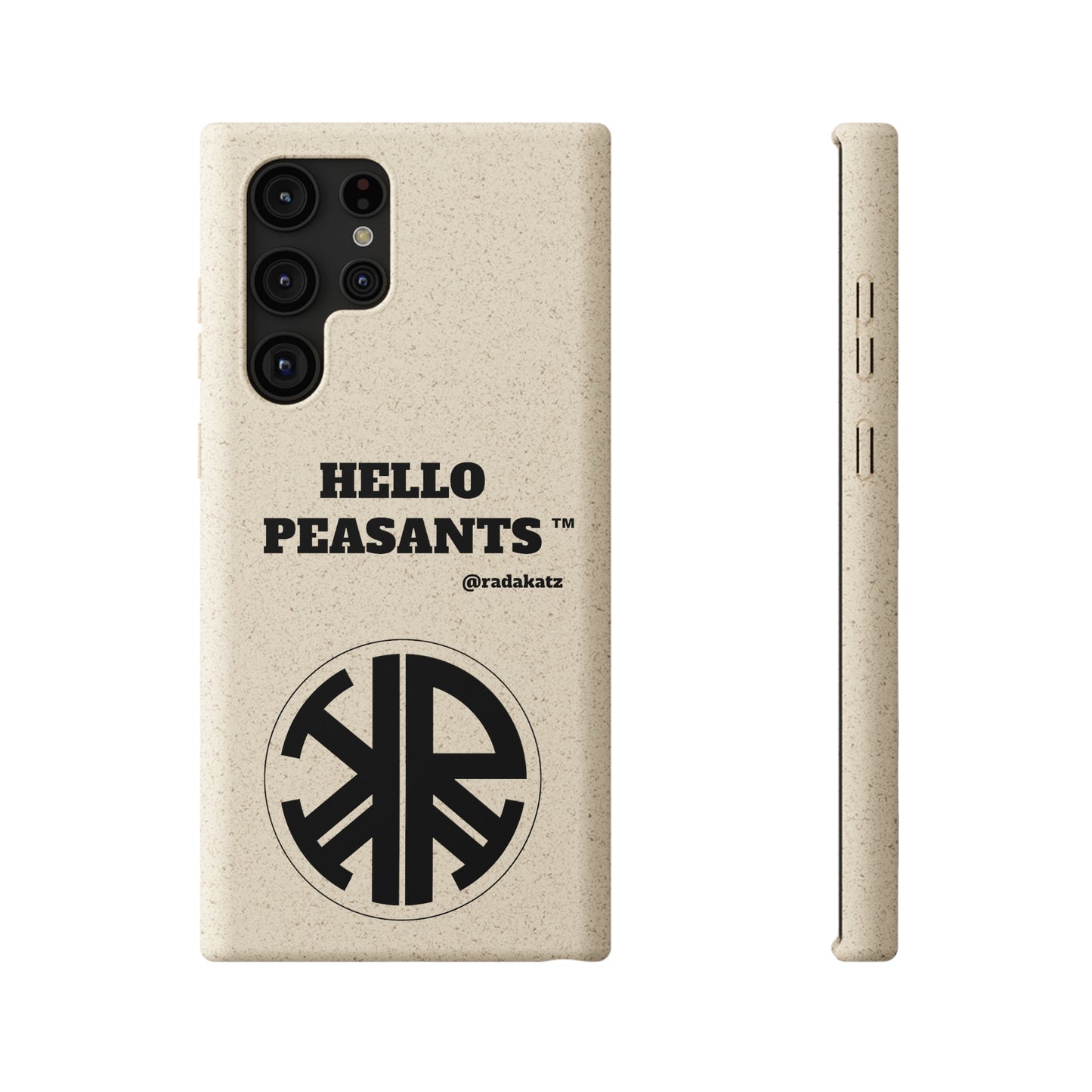 Eco-friendly Biodegradable HELLO PEASANTS ™ Phone Cases by @radakatz