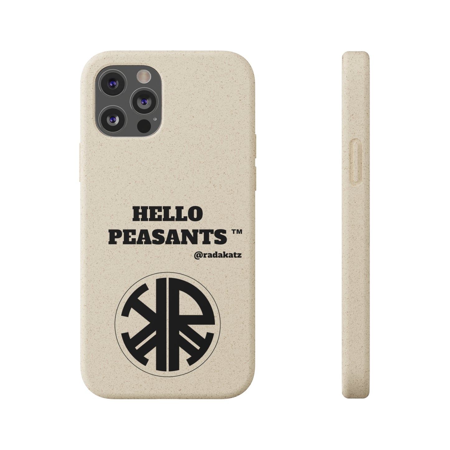 Eco-friendly Biodegradable HELLO PEASANTS ™ Phone Cases by @radakatz