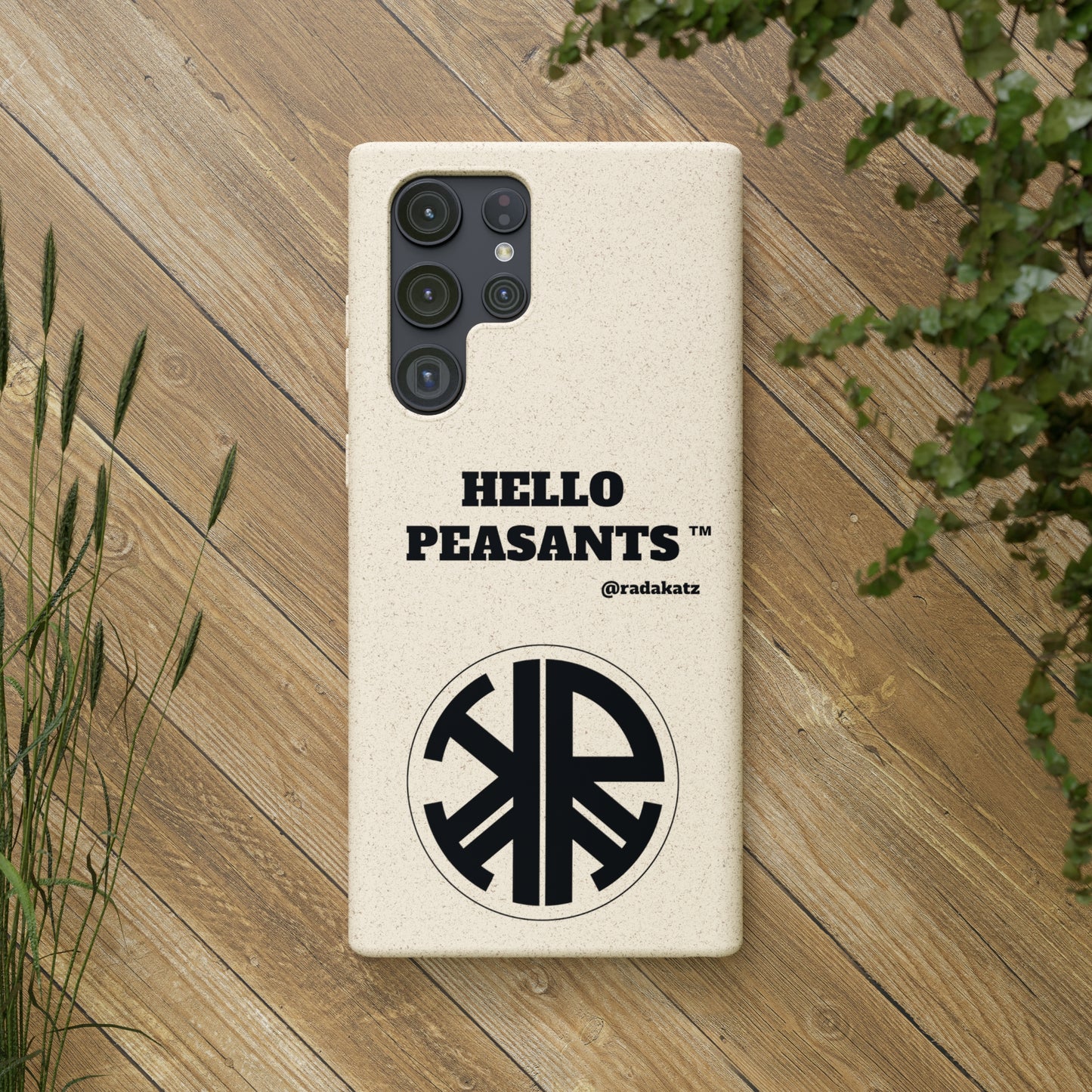 Eco-friendly Biodegradable HELLO PEASANTS ™ Phone Cases by @radakatz