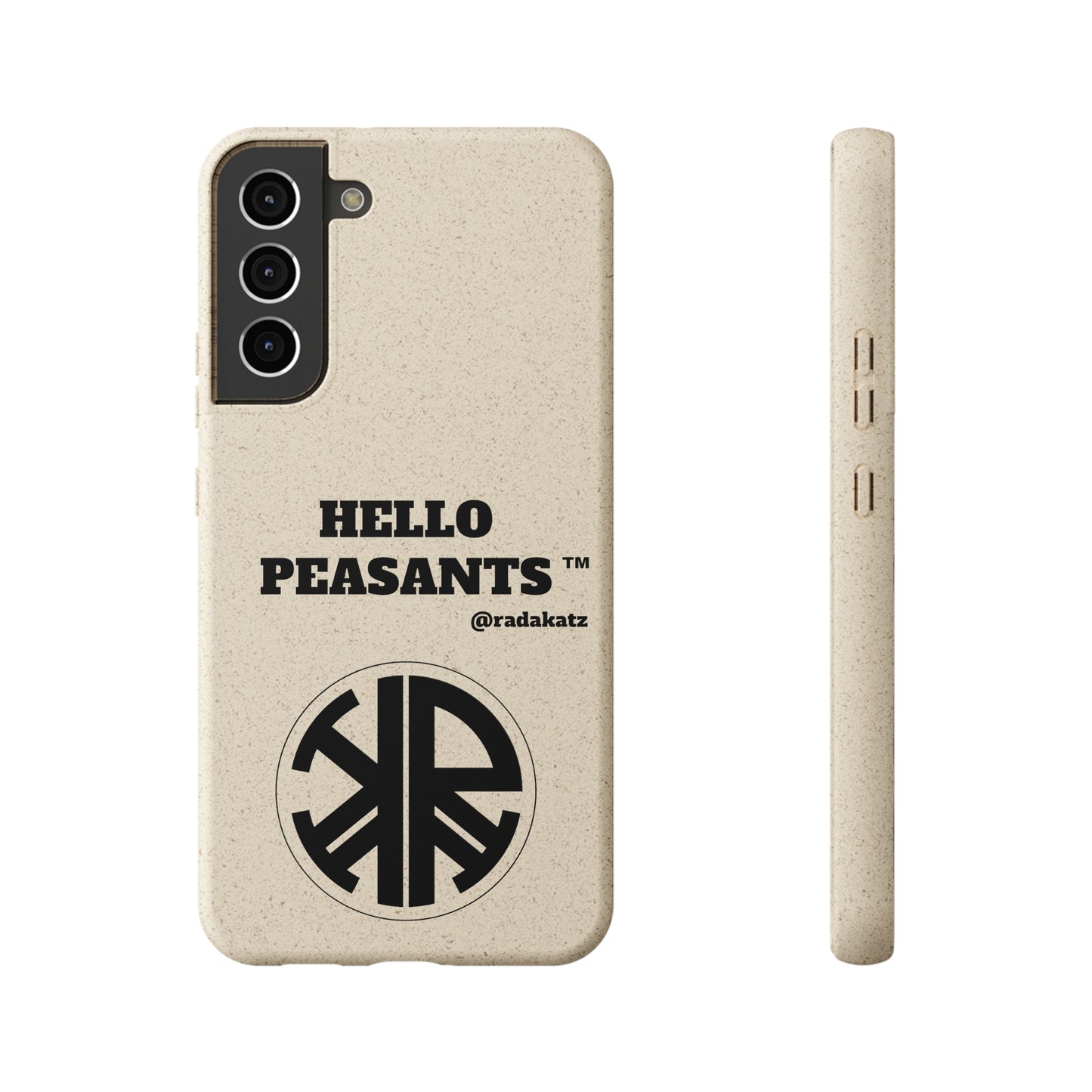Eco-friendly Biodegradable HELLO PEASANTS ™ Phone Cases by @radakatz