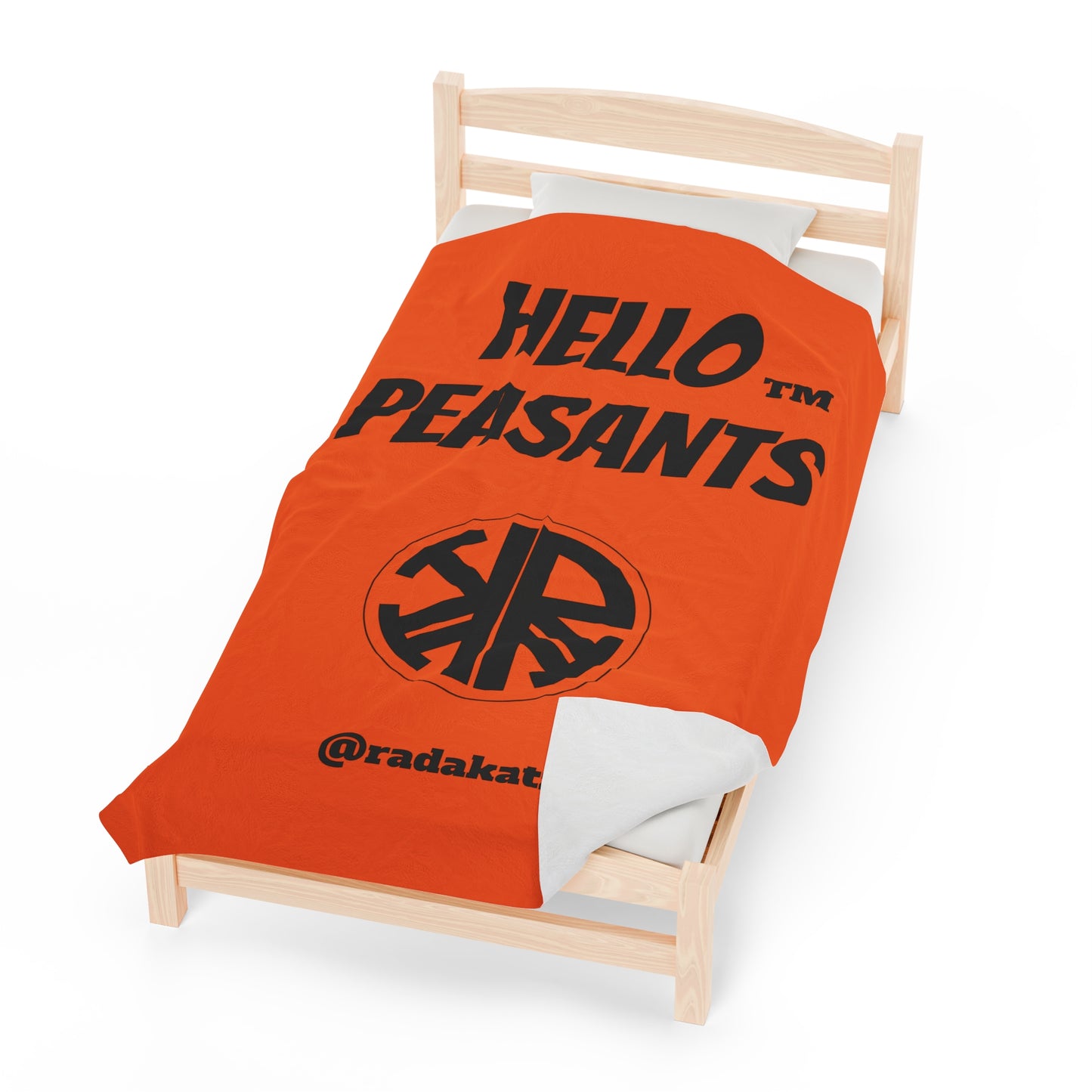 HELLO PEASANTS ™ Plush Designer Blanket by @radakatz