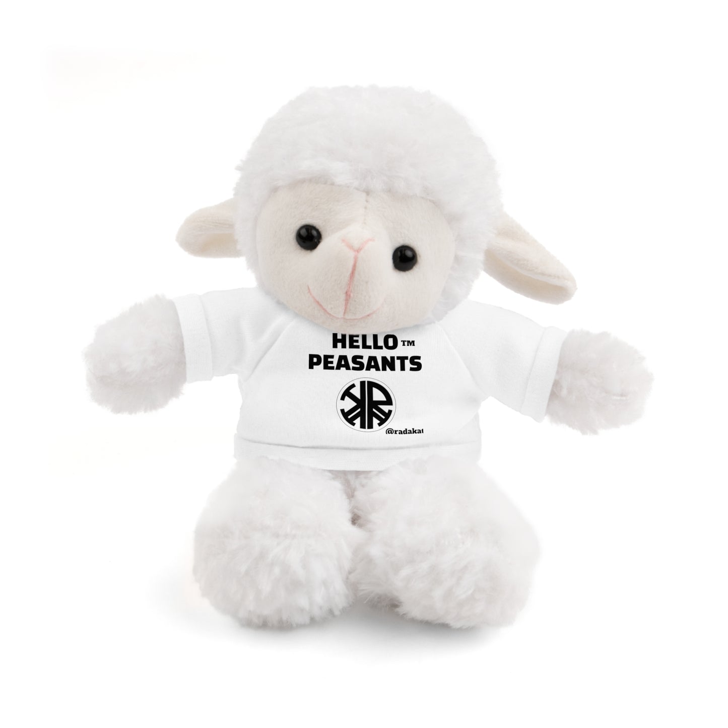 HELLO PEASANTS ™ Stuffed Animals with Rada Katz Logo Designer T-shirt by @radakatz