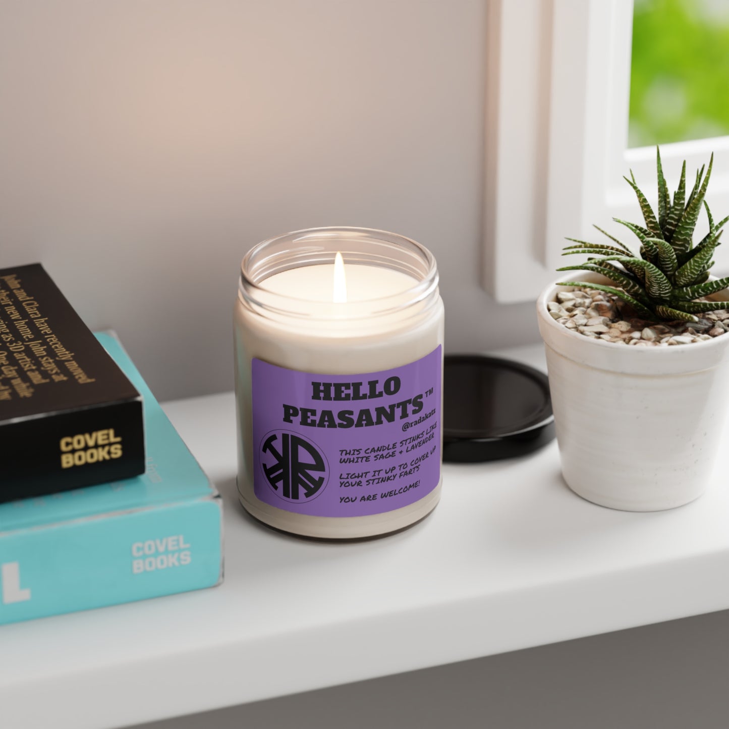 HELLO PEASANTS ™ Stinky White Sage & Lavender Soy Candle, 9oz by @radakatz