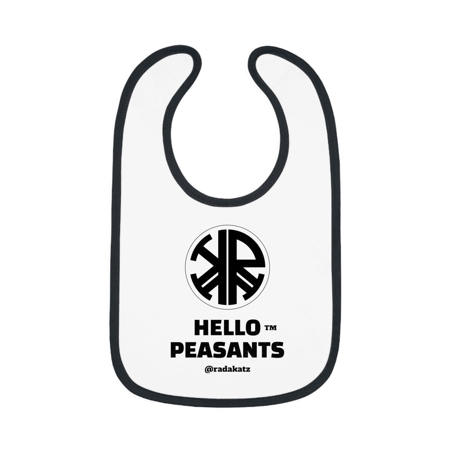 HELLO PEASANTS ™ Royal Baby Contrast Trim Jersey Bib by @radakatz