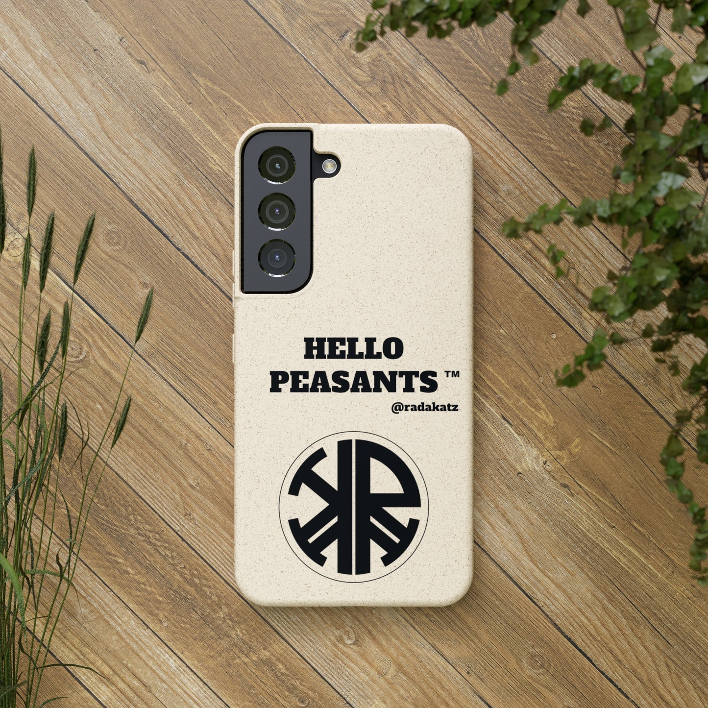 Eco-friendly Biodegradable HELLO PEASANTS ™ Phone Cases by @radakatz