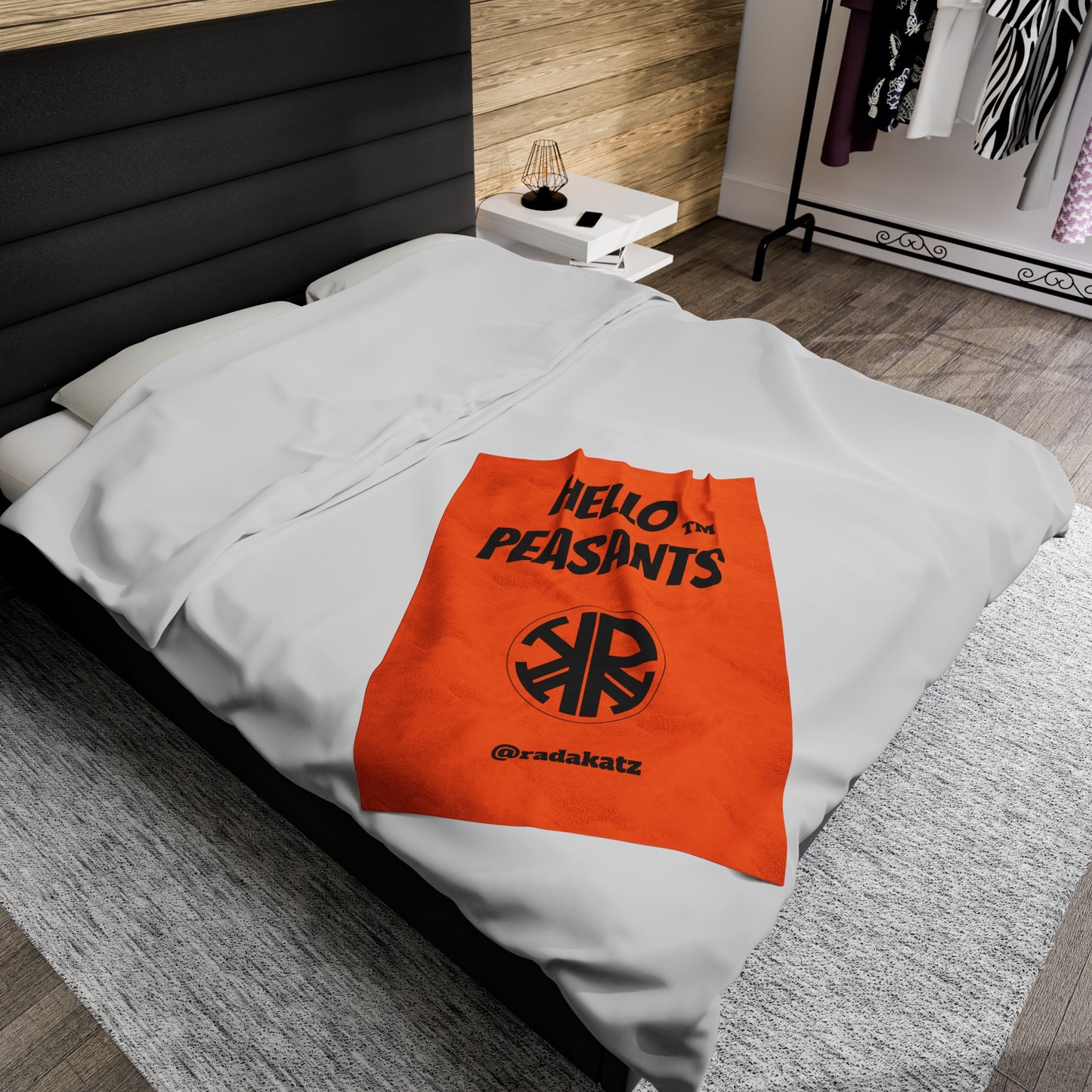 HELLO PEASANTS ™ Plush Designer Blanket by @radakatz