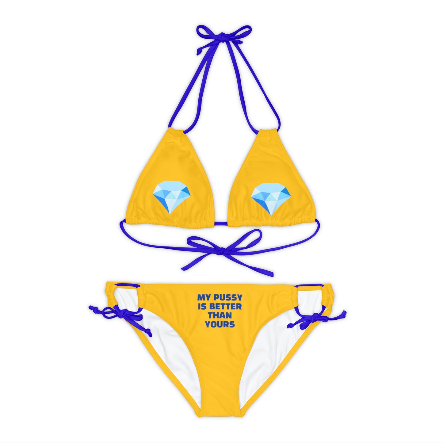 HELLO PEASANTS ™ My Pussy is Better! Strappy Designer Bikini Set by @radakatz