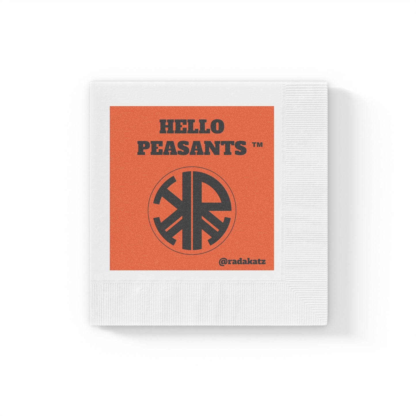 HELLO PEASANTS ™ Logo Napkins by @radakatz