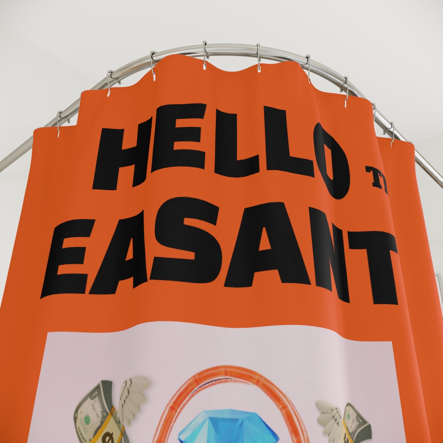 HELLO PEASANTS ™ Designer Shower Curtain by @radakatz
