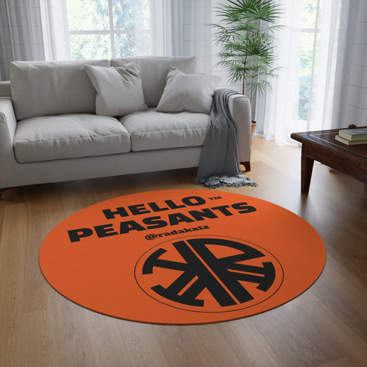 HELLO PEASANTS ™ Designer Round Area Rug by @radakatz