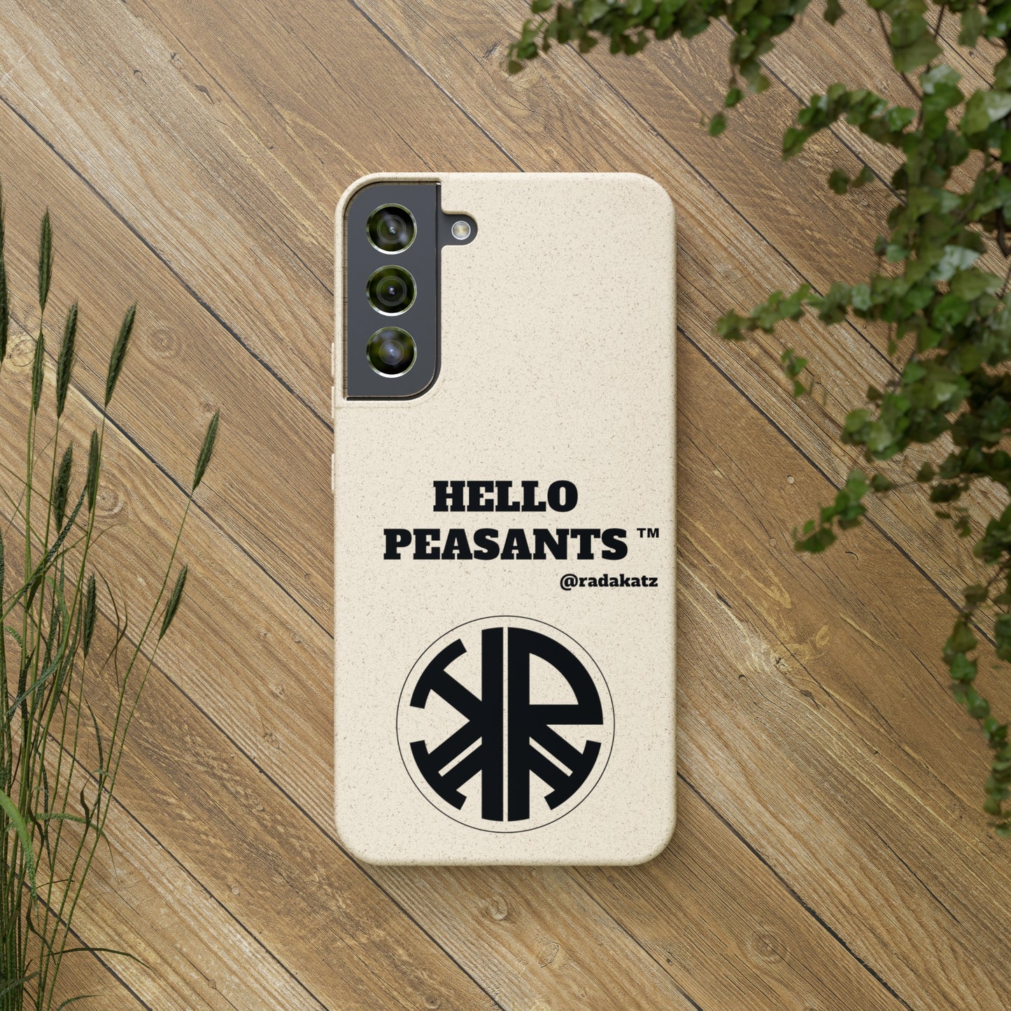 Eco-friendly Biodegradable HELLO PEASANTS ™ Phone Cases by @radakatz