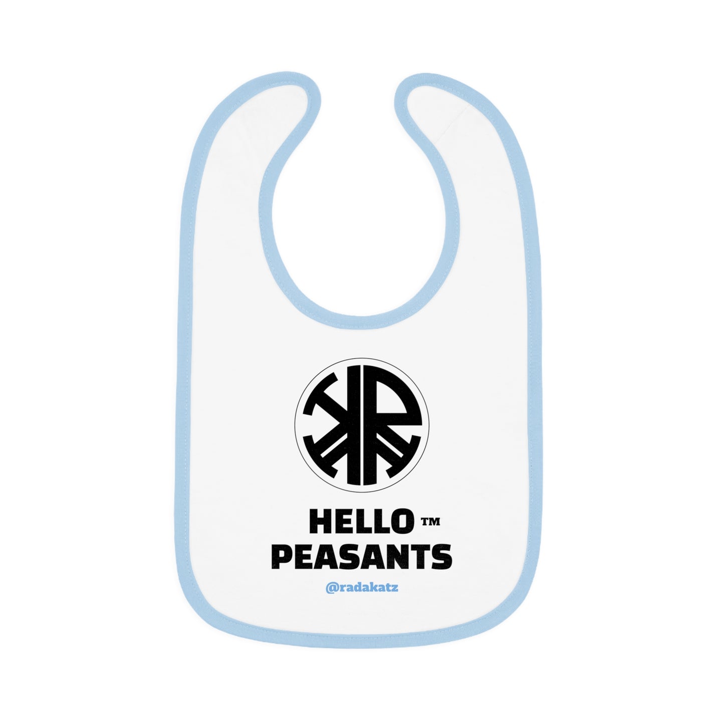 HELLO PEASANTS ™ Royal Baby Contrast Trim Jersey Bib by @radakatz
